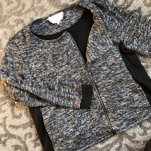 Lg Sweater Asymmetrical Zip Two Vince Camuto Grey